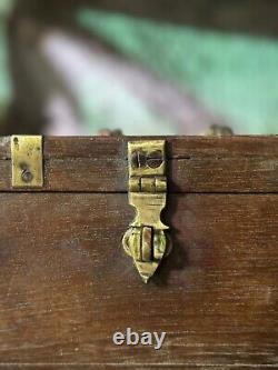 Vintage Wooden Large Size Storage Chest Box Original Hand Crafted Brass Fitted