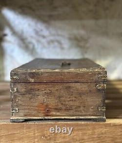 Vintage Wooden Large Size Storage Chest Box Original Hand Crafted Brass Fitted