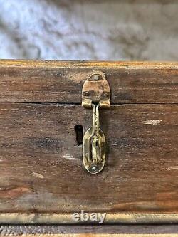 Vintage Wooden Large Size Storage Chest Box Original Hand Crafted Brass Fitted