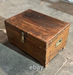 Vintage Wooden Large Size Storage Chest Box Original Hand Crafted Brass Fitted