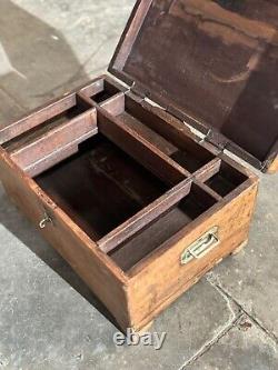 Vintage Wooden Large Size Storage Chest Box Original Hand Crafted Brass Fitted