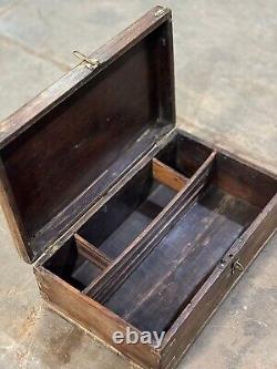 Vintage Wooden Large Size Storage Chest Box Original Hand Crafted Brass Fitted