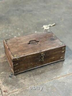 Vintage Wooden Large Size Storage Chest Box Original Hand Crafted Brass Fitted