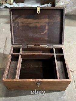 Vintage Wooden Large Size Storage Chest Box Original Hand Crafted Brass Fitted