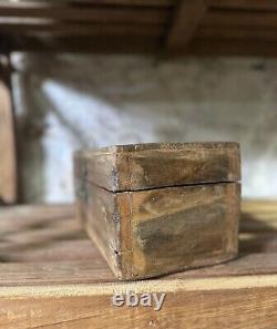 Vintage Wooden Large Size Storage Chest Box Original Hand Crafted Brass Fitted87