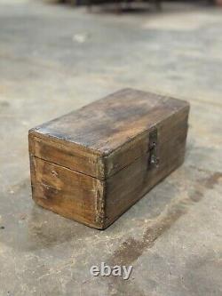 Vintage Wooden Large Size Storage Chest Box Original Hand Crafted Brass Fitted87