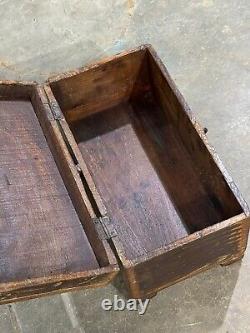 Vintage Wooden Large Size Storage Chest Box Original Hand Crafted Metal Fitted91