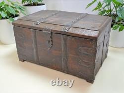 Vintage Wooden Large Storage Chest Box Original Old Hand Crafted