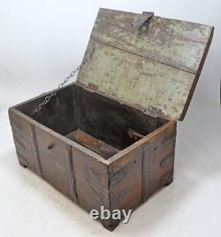 Vintage Wooden Large Storage Chest Box Original Old Hand Crafted