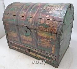 Vintage Wooden Large Storage Chest Box Original Old Hand Crafted Rustic