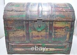 Vintage Wooden Large Storage Chest Box Original Old Hand Crafted Rustic