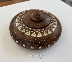 Vintage Wooden Opium Bone Inlay Box