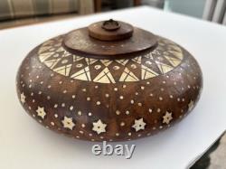 Vintage Wooden Opium Bone Inlay Box