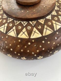 Vintage Wooden Opium Bone Inlay Box