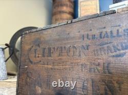 Vintage Wooden Pink Alaska Salmon Crate Clifton Brand Kroger Grocery Fish Box