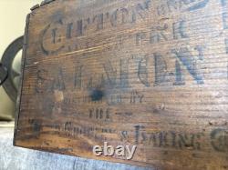 Vintage Wooden Pink Alaska Salmon Crate Clifton Brand Kroger Grocery Fish Box