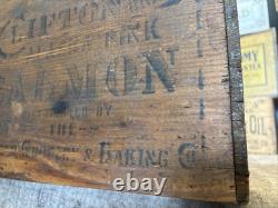 Vintage Wooden Pink Alaska Salmon Crate Clifton Brand Kroger Grocery Fish Box