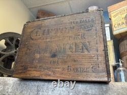 Vintage Wooden Pink Alaska Salmon Crate Clifton Brand Kroger Grocery Fish Box