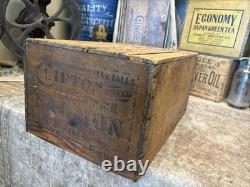 Vintage Wooden Pink Alaska Salmon Crate Clifton Brand Kroger Grocery Fish Box