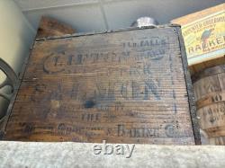 Vintage Wooden Pink Alaska Salmon Crate Clifton Brand Kroger Grocery Fish Box
