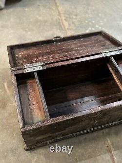 Vintage Wooden Storage Chest Box Original Old Fine Hand Crafted Brass Fitted