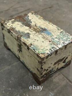 Vintage Wooden Storage Chest Box Original Old Fine Hand Crafted Brass Fittings93