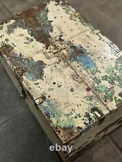 Vintage Wooden Storage Chest Box Original Old Fine Hand Crafted Brass Fittings93