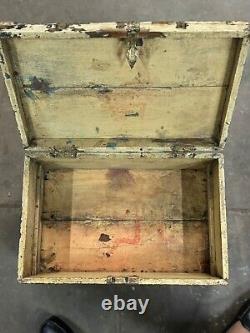 Vintage Wooden Storage Chest Box Original Old Fine Hand Crafted Brass Fittings93