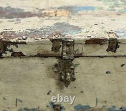 Vintage Wooden Storage Chest Box Original Old Fine Hand Crafted Brass Fittings93