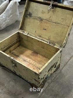 Vintage Wooden Storage Chest Box Original Old Fine Hand Crafted Brass Fittings93