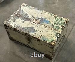 Vintage Wooden Storage Chest Box Original Old Fine Hand Crafted Brass Fittings93