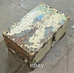 Vintage Wooden Storage Chest Box Original Old Fine Hand Crafted Brass Fittings93