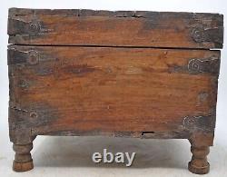 Vintage Wooden Storage Chest Box Original Old Hand Crafted Metal Fitted