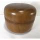 Vintage Wooden Tea Box Well Preserved Wood Grain Brown Antique Round