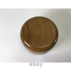 Vintage Wooden Tea box Well Preserved Wood Grain Brown Antique Round
