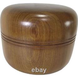 Vintage Wooden Tea box Well Preserved Wood Grain Brown Antique Round