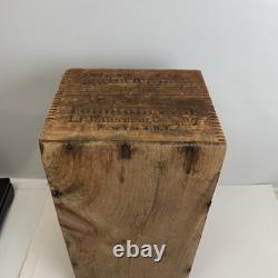 Vintage Wooden Waterman's Ideal fountain pen Ink Dovetail Box New York 15x8.5