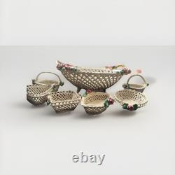 Vintage Woven Italy Campidomite Basket And Trinket Boxes Porcelain (belleek)