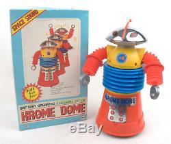 Vintage Yonezawa/Mego (Japan) Plastic Battery Op Krome Dome Robot BOXED