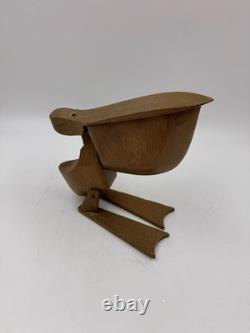 Vintage Zoo Line Modern Wooden PELICAN Trinket Box