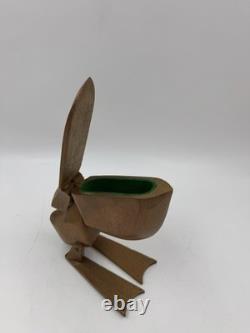 Vintage Zoo Line Modern Wooden PELICAN Trinket Box