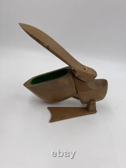Vintage Zoo Line Modern Wooden PELICAN Trinket Box