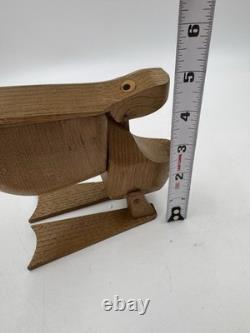 Vintage Zoo Line Modern Wooden PELICAN Trinket Box