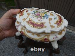 Vintage alfa porcelain marked Bonbonniere box floral