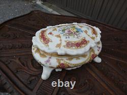 Vintage alfa porcelain marked Bonbonniere box floral