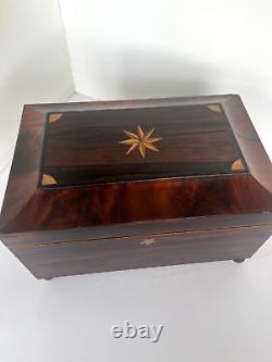 Vintage antique rosewood box 1800's fine condition