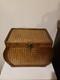 Vintage Art Brass And Wood Latched Keepsake Box. Dim Height 9&times; 13&times; 7.5