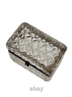 Vintage clear glass trinket box