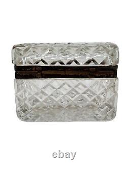 Vintage clear glass trinket box