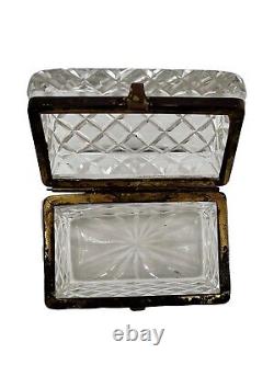 Vintage clear glass trinket box